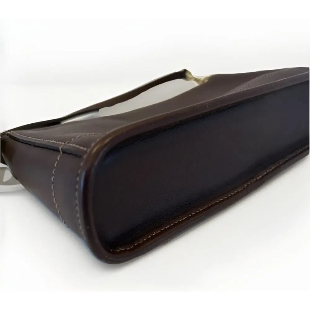 Coach 9311 Small Brown Leather Handbag Clutch with Strap NWT